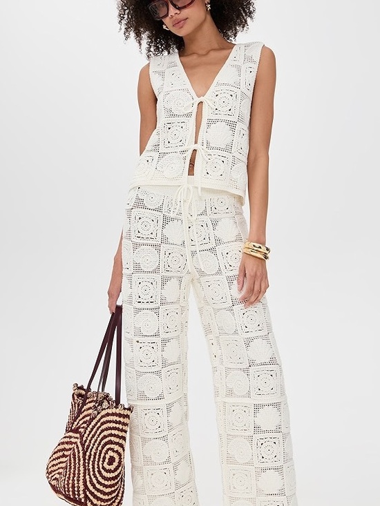 Rails Tops - Rails x LSPACE Paz Ivory Crochet Tank Top